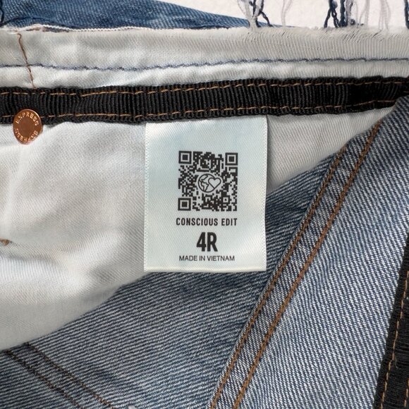 Express Jeans High Waisted Flare Distressed Boho Women's Size 4 Regular - Picture 7 of 7